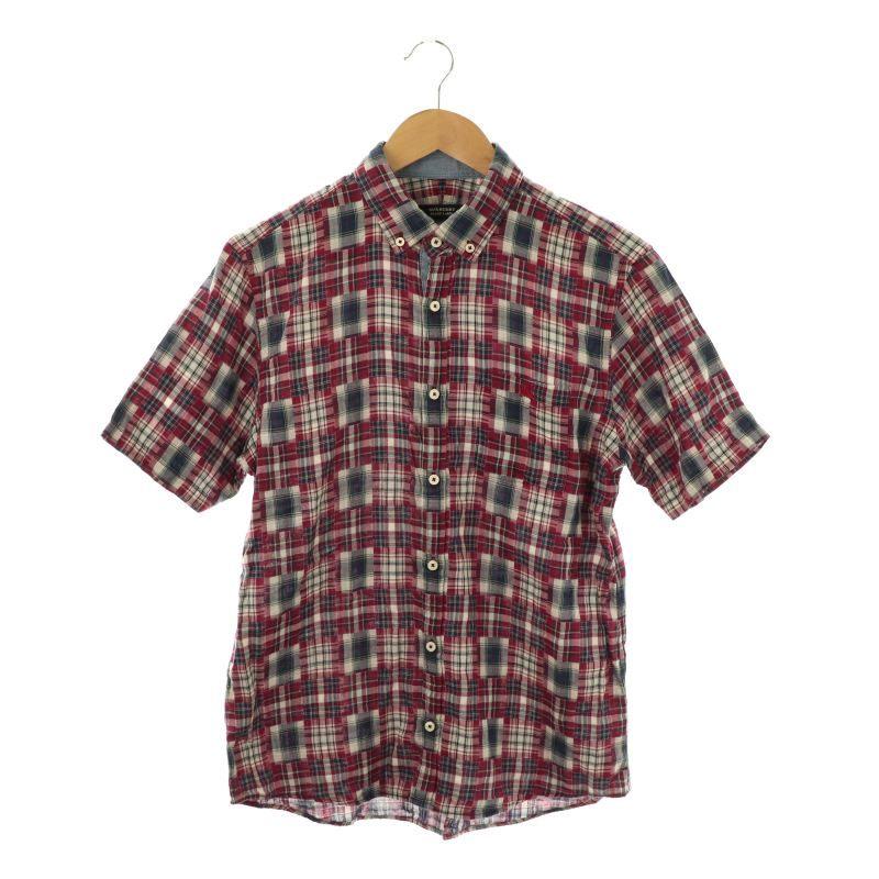 3　BURBERRY BLACK LABEL　赤チェックの８分袖ブラウス 3 BURBERRY BLACK LABEL 赤チェックの8分袖ブラウス - メルカリ