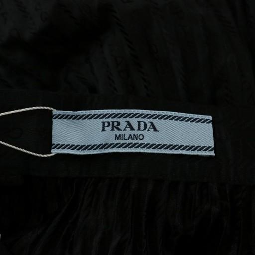 PRADA（プラダ） プリーツスカート シルク混 ロング ロゴ プリント 総