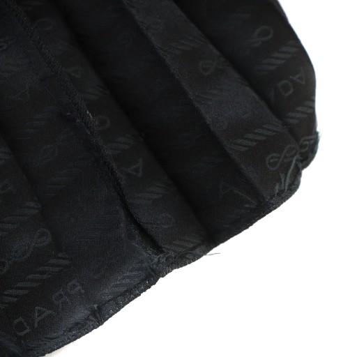 【中古】プラダ PRADA プリーツスカート シルク混 ロング ロゴ プリント 総柄 ジップフライ ペチコート付き 36S 黒 PRADA（プラダ） プリーツスカート シルク混 ロング ロゴ プリント 総