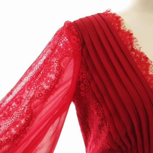 新品タグ付き　タダシショージ　長袖　ロンドレス　赤　XS snc タダシショージ TADASHI SHOJI セットアップ S 赤 ノースリーグ