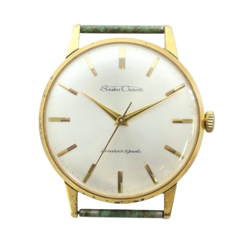 セイコー SEIKO クラウン 腕時計 ウォッチ ケースのみ 手巻き 白文字盤