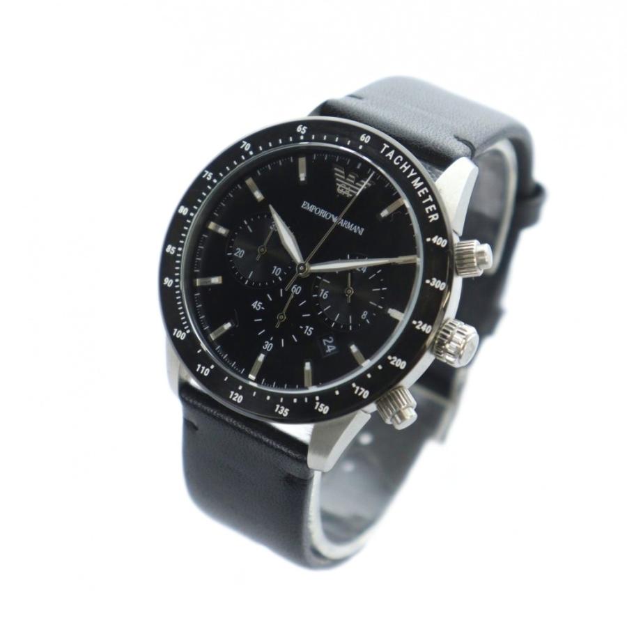 EMPORIO ARMANI ブラック クォーツ腕時計 EMPORIO ARMANI エンポリオアルマーニ AR11243 MARIO 腕時計 ウォッチ