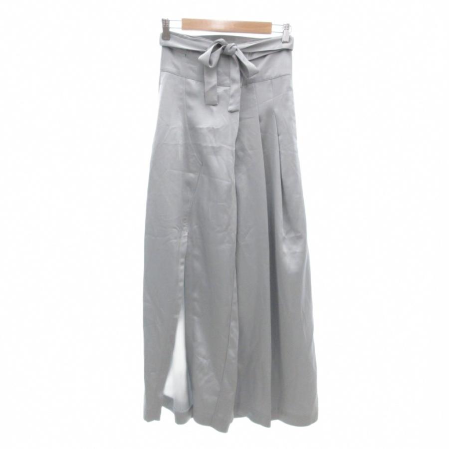 【中古】未使用品 ラインヴァンド LEINWANDE タグ付き タックワイドサテンパンツ スラックス F ワイド ラップ 未使用品 ラインヴァンド LEINWANDE タグ付き タックワイドサテン