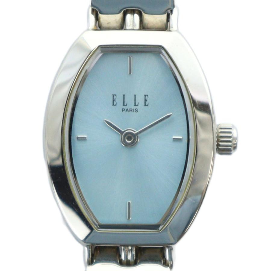 エル ELLE 腕時計 ウォッチ クォーツ ロゴ 青文字盤 シルバー色 □GY99