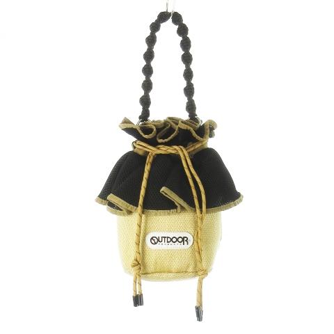【中古】アウトドアプロダクツ × リズレー ドローストリングバスケットバッグ 2way 巾着 フリル メッシュ ロゴ 黒 OUTDOOR PRODUCTS（アウトドアプロダクツ） × リズレー RISLEY ドロー