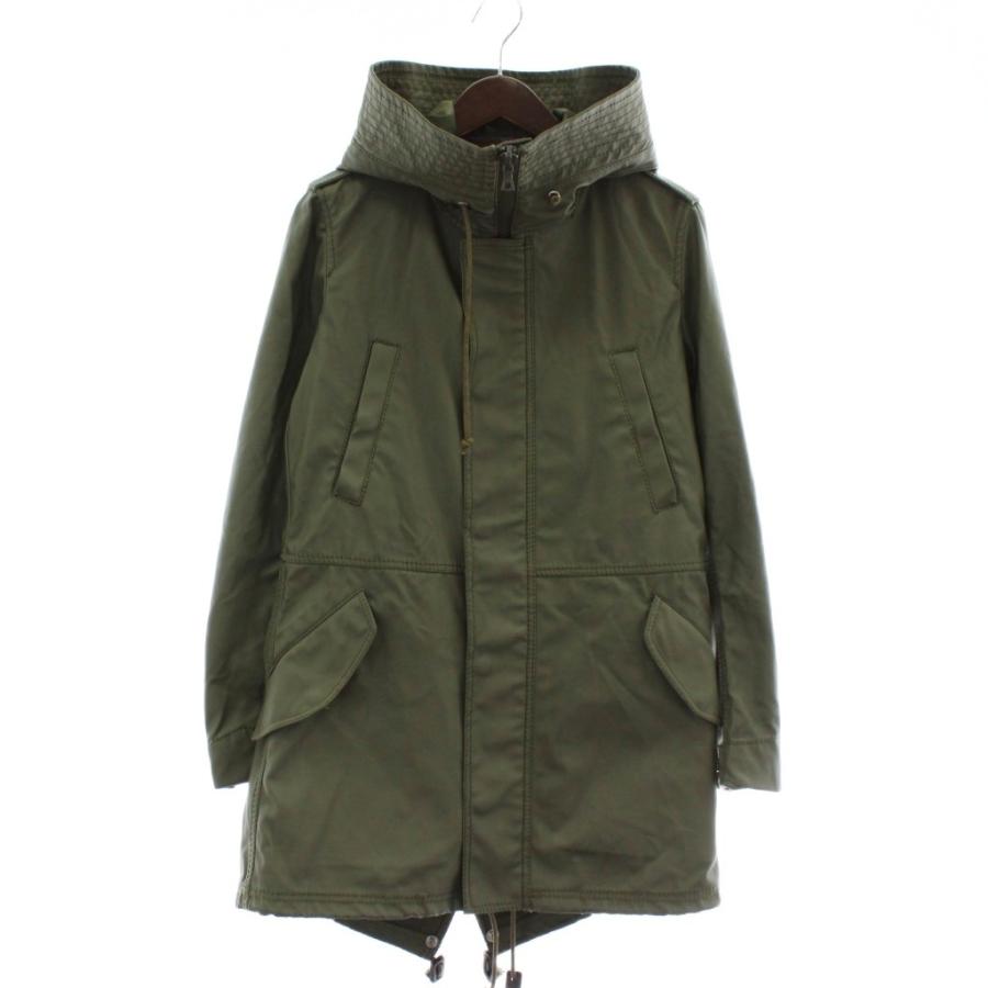 【中古】バックラッシュ BACKLASH モッズコート ミリタリー アウター ミドル フード ハイネック ジップアップ カーキ バックラッシュ BACKLASH モッズコート ミリタリー アウター ミドル