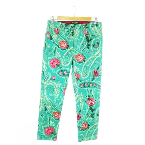 【中古】エトロ Neiman Marcus デニムパンツ ジーンズ テーパード ストレッチ ペイズリー柄 ロゴプレート 29 緑 ETRO（エトロ） ETRO Neiman Marcus デニムパンツ ジーンズ テーパード