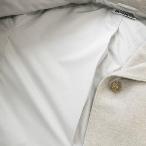 【中古】ジルサンダー JIL SANDER チェスターコート ロング アンゴラ混 無地 38 M ライトグレー /AO11 ■GY99 ジルサンダー JIL SANDER チェスターコート ロング アンゴラ混 無地 38