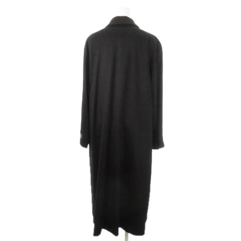 イタリア製生地 カシミヤ100% チェスター コート ダブル ロング 9 黒