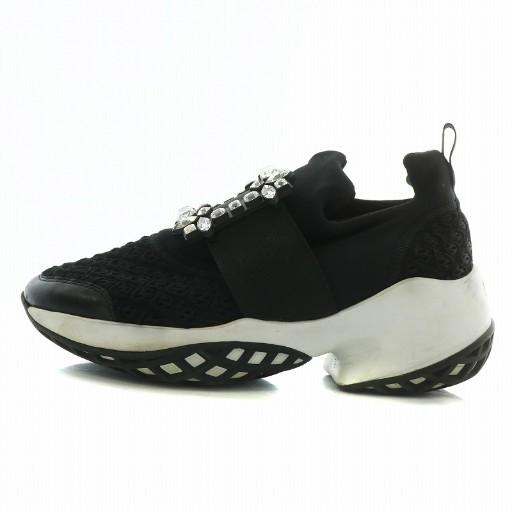 Roger Vivier スニーカー ブラック ビジュー ロジェヴィヴィエ ROGER VIVIER ストラスバックルスニーカー