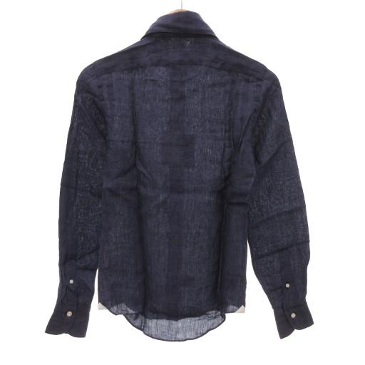 未使用品 フィナモレ finamore タグ付き シャツ 長袖 シアー 麻 リネン