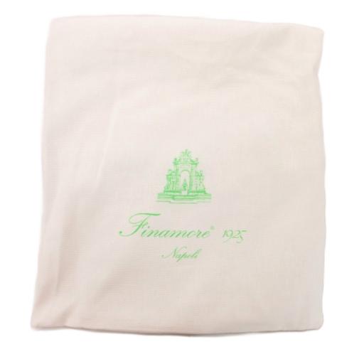 未使用品 フィナモレ finamore タグ付き シャツ 長袖 シアー 麻 リネン