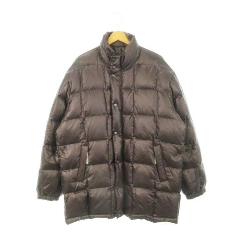 ビトウィーン BETWEEN ダウンジャケット スタンドカラー LL 茶