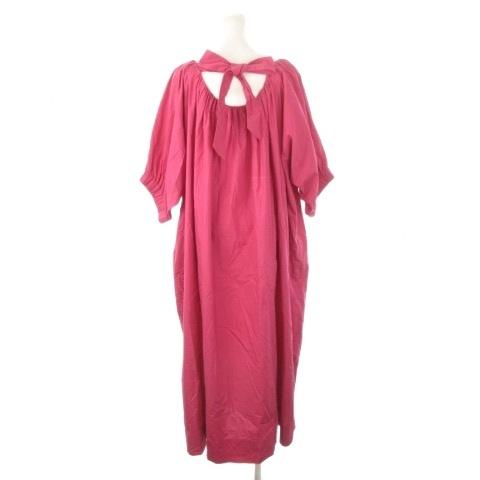 サラマリカ sara mallika ロングワンピース 五分袖 リボン ボリューム