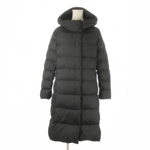 ユニクロ（UNIQLO） ロングダウンコート L 黒 ブラック フード付き