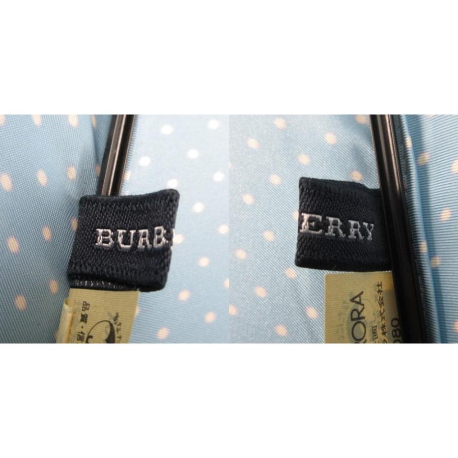 BURBERRY（バーバリー） 雨傘 長傘 ドット ノバチェック ロゴ 総柄 青