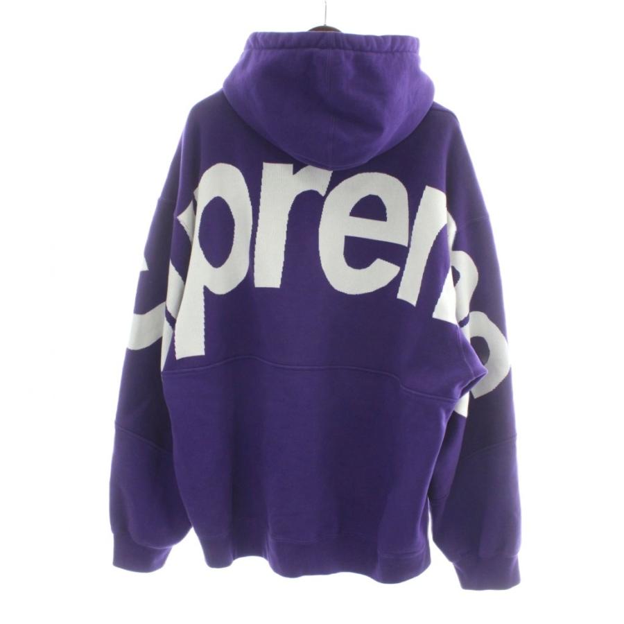 【中古】シュプリーム SUPREME 23AW BIG LOGO JACQUARD HOODED SWEATSHIRT パーカー スウェット XL パープル 紫 Supreme（シュプリーム） SUPREME 23AW BIG LOGO JACQUARD HOODED