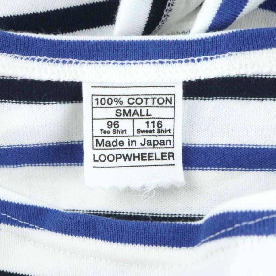 ループウィラー LOOPWHEELER Tシャツ S 白 ホワイト 水色 ライトブルー