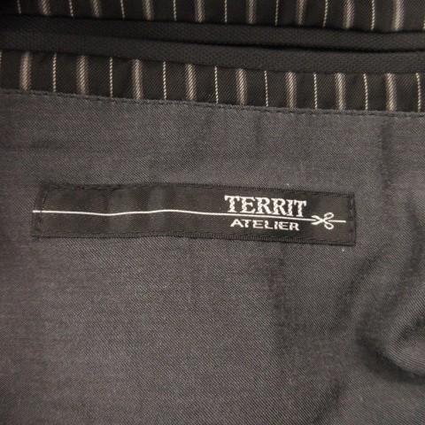 テリット TERRIT ATELIER ジャケット 50 黒 ブラック スタンドカラー 