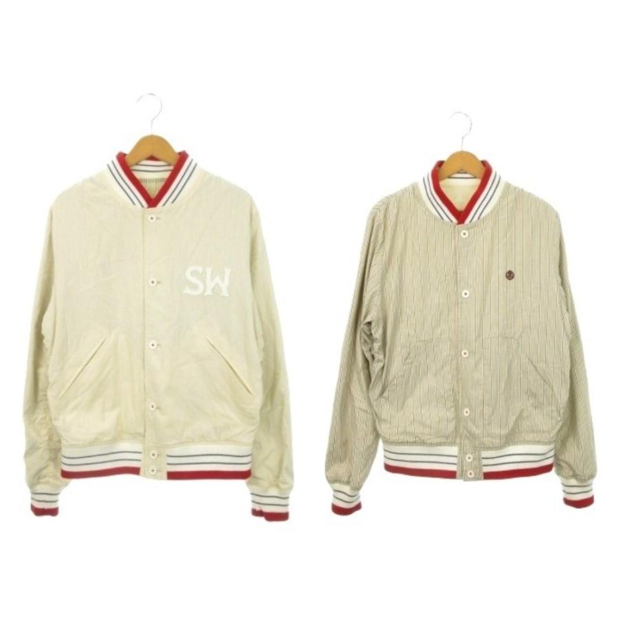 スワッガー SWAGGER スタジャン ブルゾン L ベージュ SWロゴ 