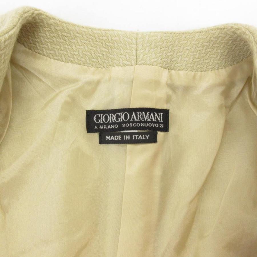 ジョルジオアルマーニ GIORGIO ARMANI ノーカラージャケット ウール 総 
