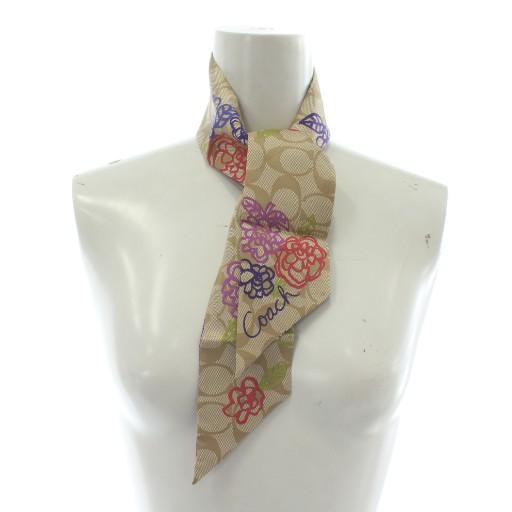 COACH（コーチ） スカーフ スキニースカーフ 絹 シルク シグネチャー