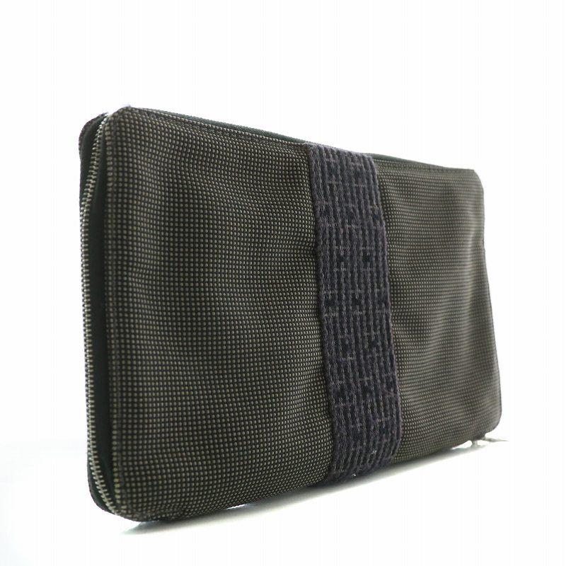 HERMES 長財布 ラウンドファスナー パース ＧＭ グレー エールライン HERMES ラウンドファスナー長財布 シルバー金具 パースGM エールライン