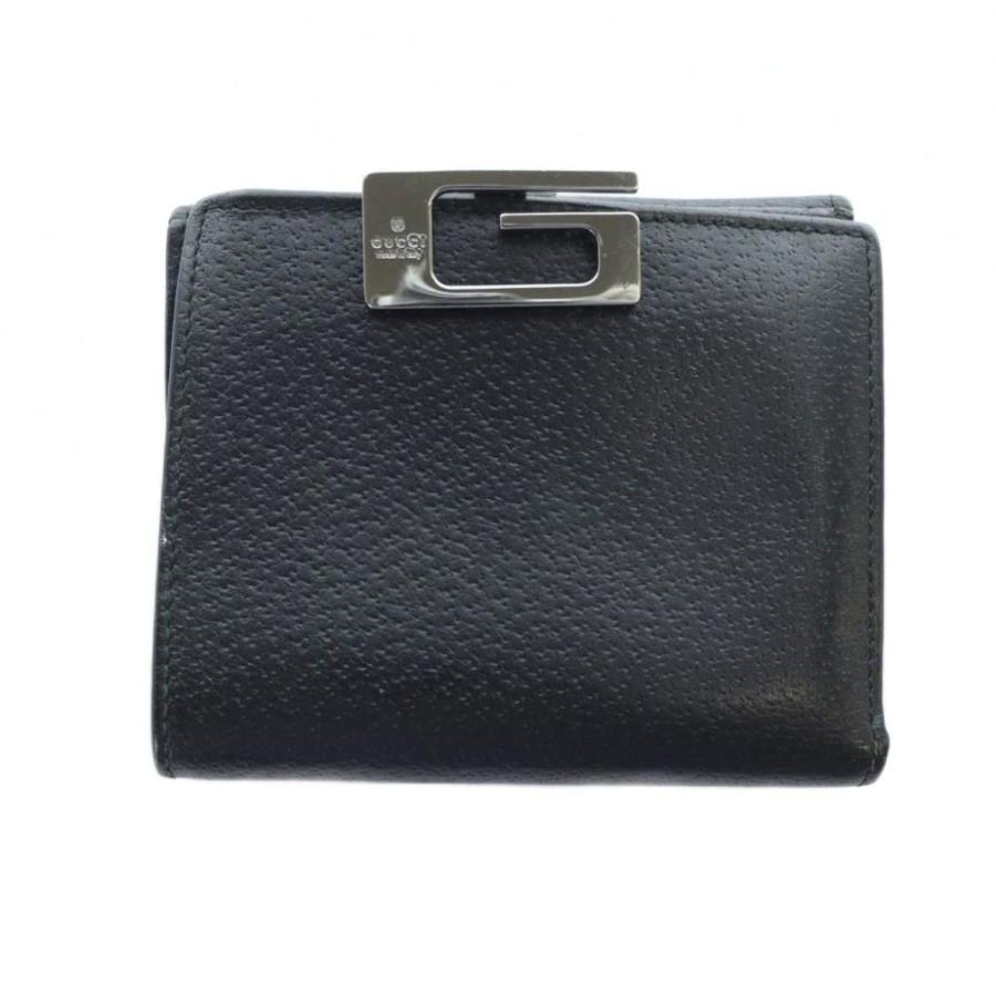 GUCCI（グッチ） 二つ折り財布 ロゴ ウォレット レザー ロゴ 黒
