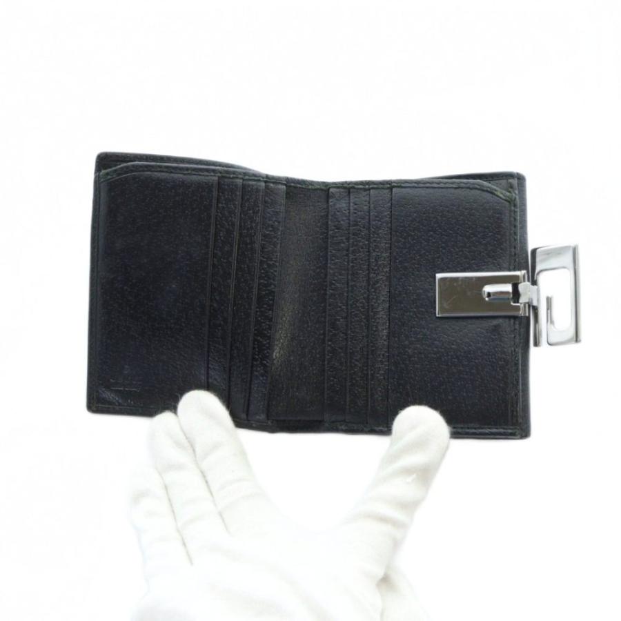 GUCCI（グッチ） 二つ折り財布 ロゴ ウォレット レザー ロゴ 黒