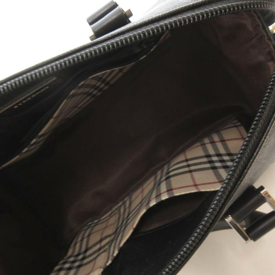 超美品BURBERRYバーバリーボストンバッグ レザーノバチェックハンドバッグ BURBERRYボストンハンドバッグ ブラック 内側ノバチェック 【公式通販】