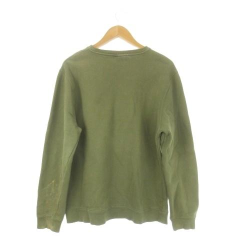 STUSSY（ステューシー） トレーナー M 緑 カーキ ロゴプリント クルー