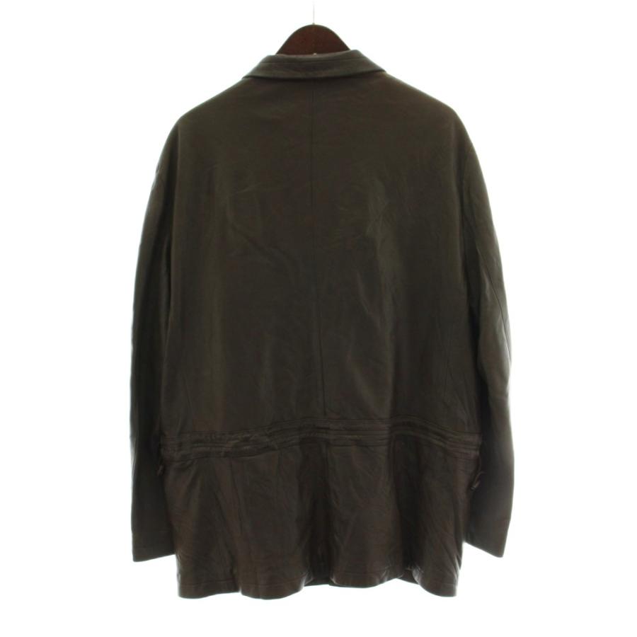 高級　PAPAS papas パパス コーデュロイ ラムレザー ジャケット　羊革 パパス Papas レザージャケット 羊革 ラムレザー M 茶 ブラウン ステン