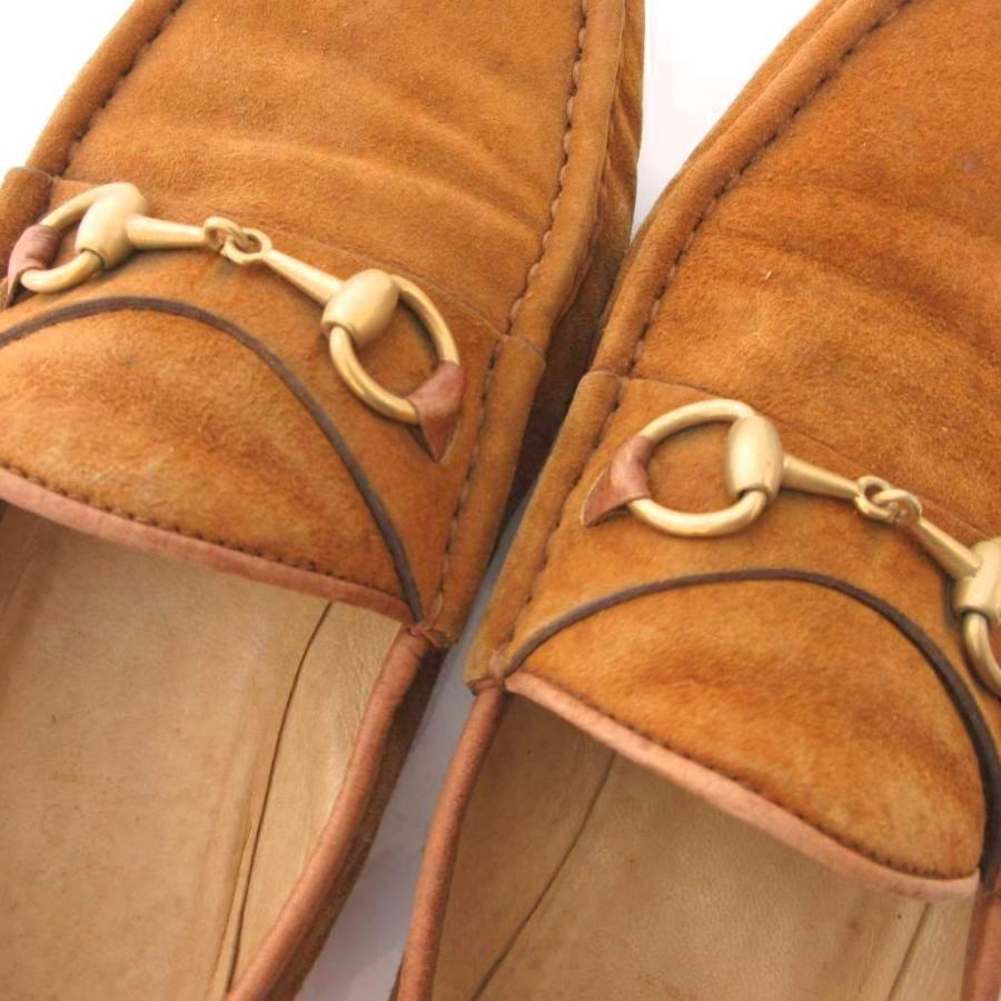 GUCCI（グッチ） ホースビット ローファー シューズ スエード ゴールド
