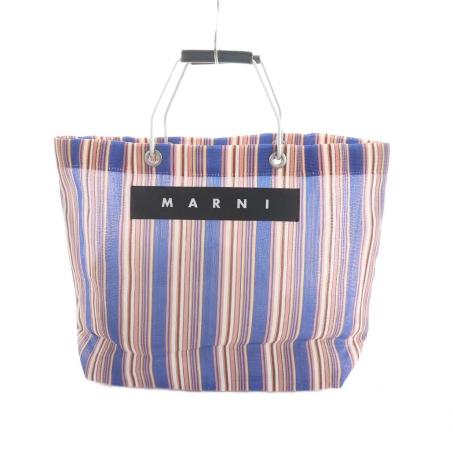 MARNI（マルニ） フラワーカフェ トートバッグ ハンド ロゴ ストライプ
