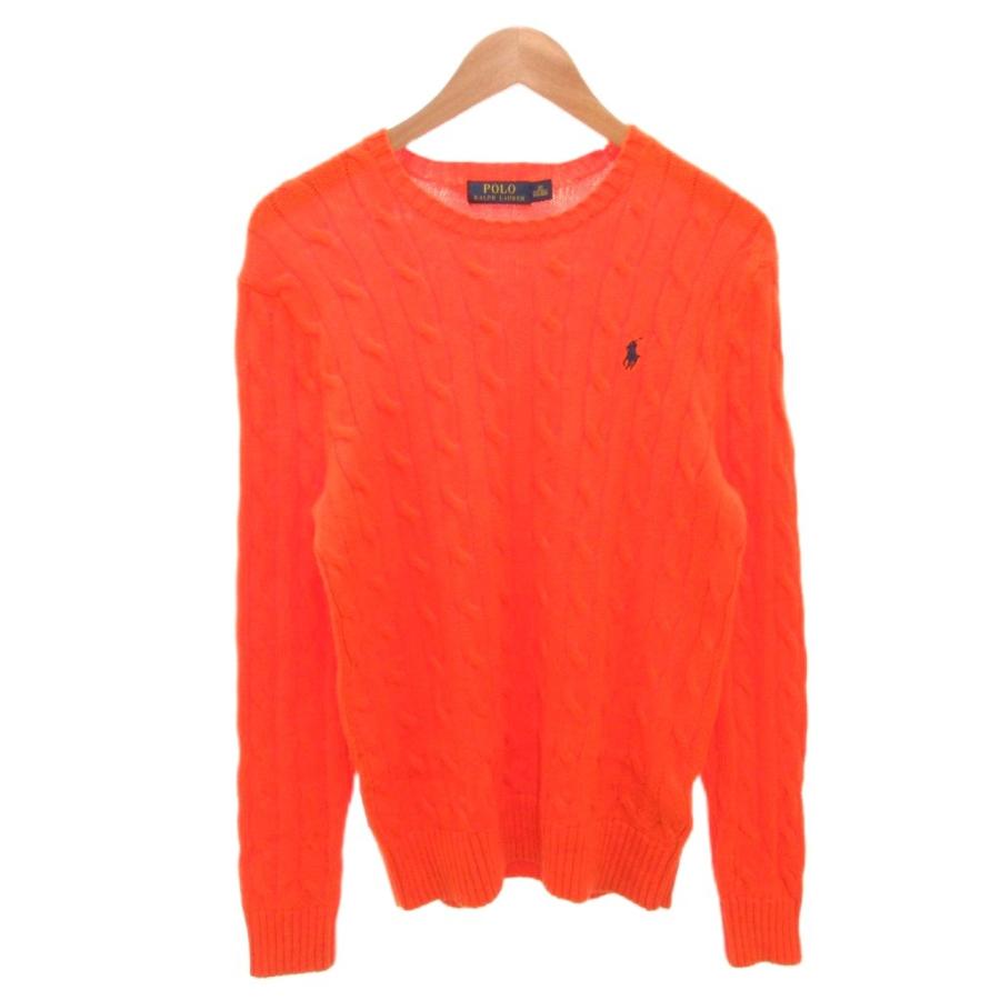 ポロラルフローレン ネイビー ケーブルニットセーター XＳサイズ　オレンジポニー ポロ ラルフローレン POLO RALPH LAUREN ケーブルニット セーター