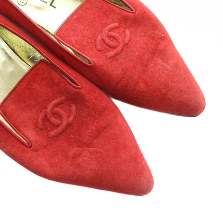CHANEL（シャネル） パンプス ポインテッドトゥ ロゴ スエード ココ