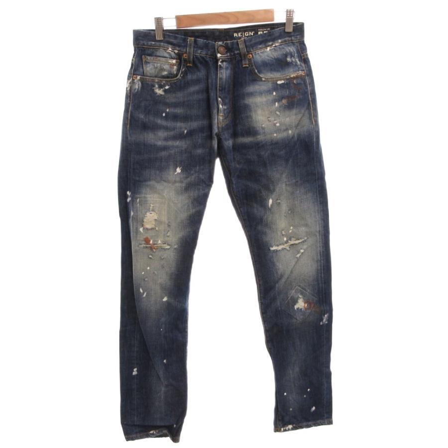 レイン イタリア REIGN ITALIA デニムパンツ ジーンズ ダメージ加工 