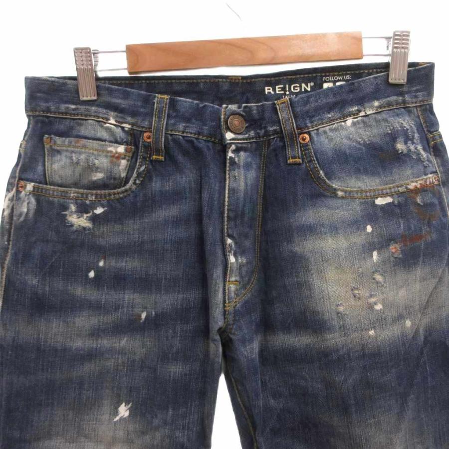 レイン イタリア REIGN ITALIA デニムパンツ ジーンズ ダメージ加工 
