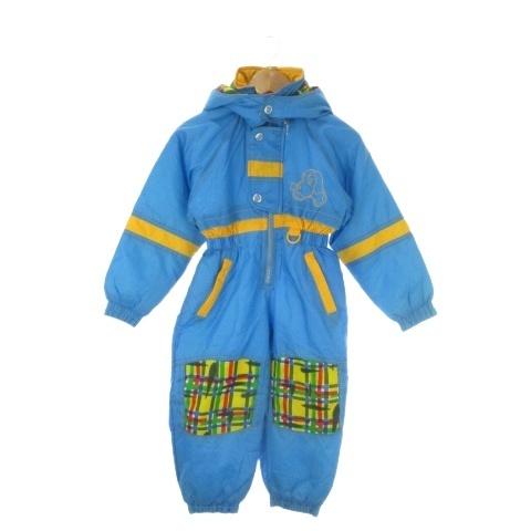 LEYTON KIDS スキーウェア つなぎ 100 青 ブルー 中綿 フード付き 