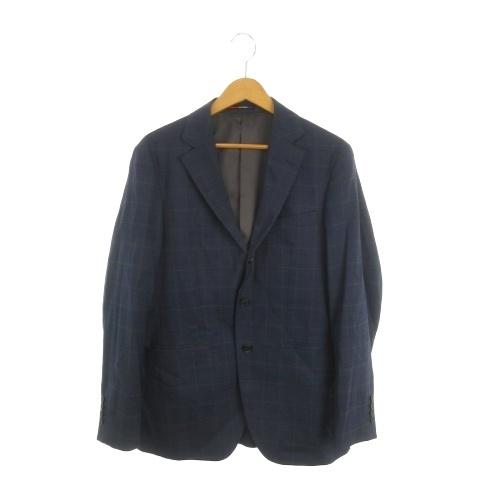 オリヒカ　メンズスーツ　スリーピース　セットアップ　濃紺ブルー　チェック オリヒカ ORIHICA JKP SUIT スーツ セットアップ スリーピース A5 紺