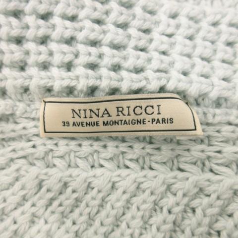 ニナリッチ NINA RICCI ニット セーター S 水色 ライトブルー 長袖 V