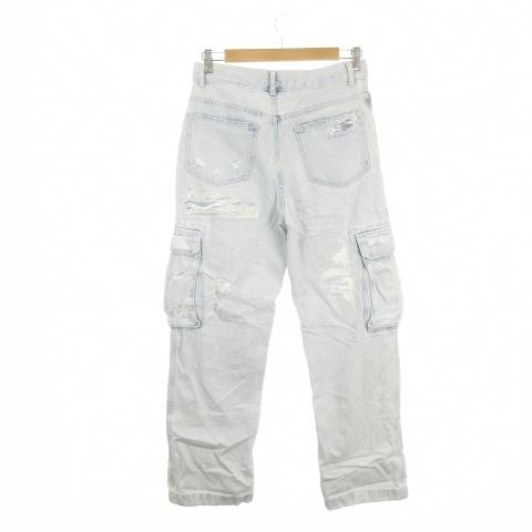 ZARA（ザラ） デニム ジーンズ 36 青 ライトブルー ダメージ加工 