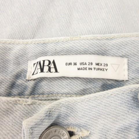 ZARA（ザラ） デニム ジーンズ 36 青 ライトブルー ダメージ加工 