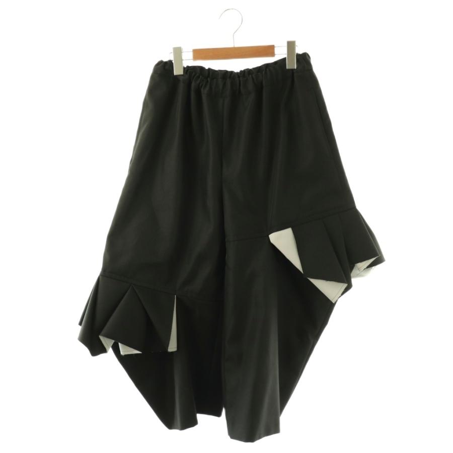 BLACK COMME des GARCONS スカート風パンツ コムデギャルソンCOMME des GARCONS ウールハーフラップスカートパンツ