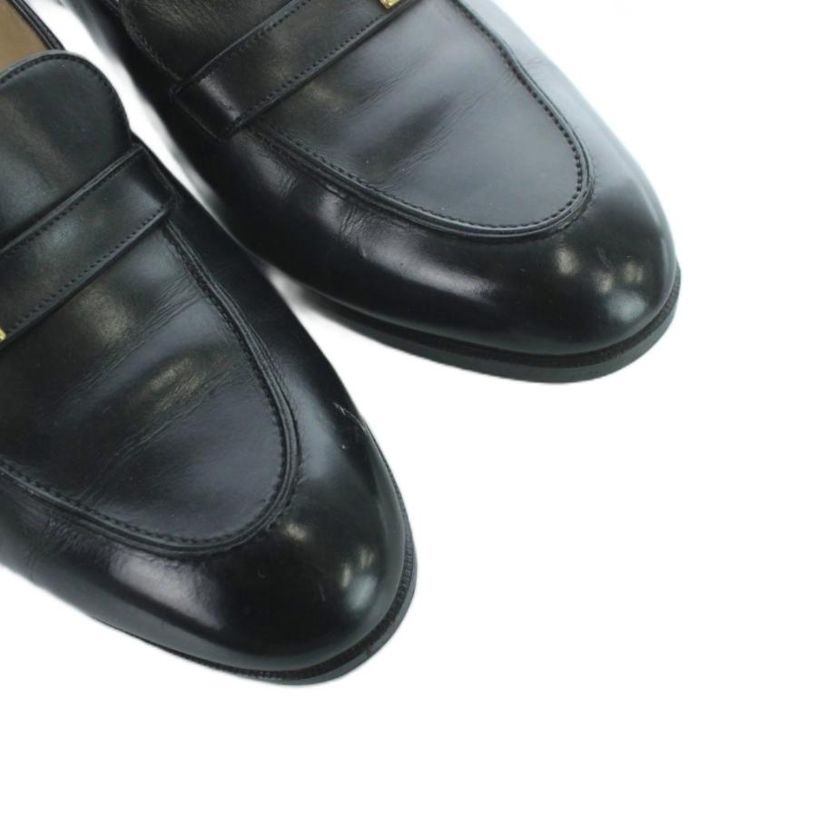エルメス HERMES JOHN LOBB ジョンロブ製 パンプス ローファー ハイヒール レザーシューズ ケリー金具 37 24 黒 ブラック_2