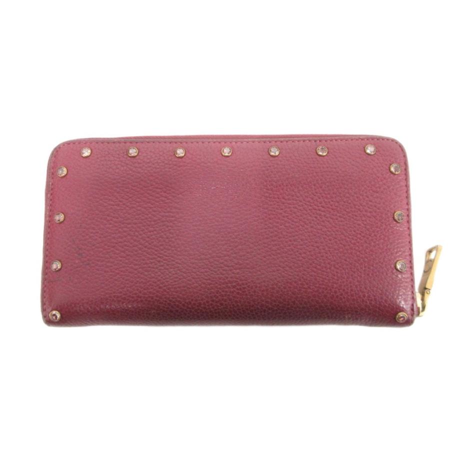 COACH（コーチ） 長財布 ウォレット ボルドー スタッズ装飾 ラウンド 