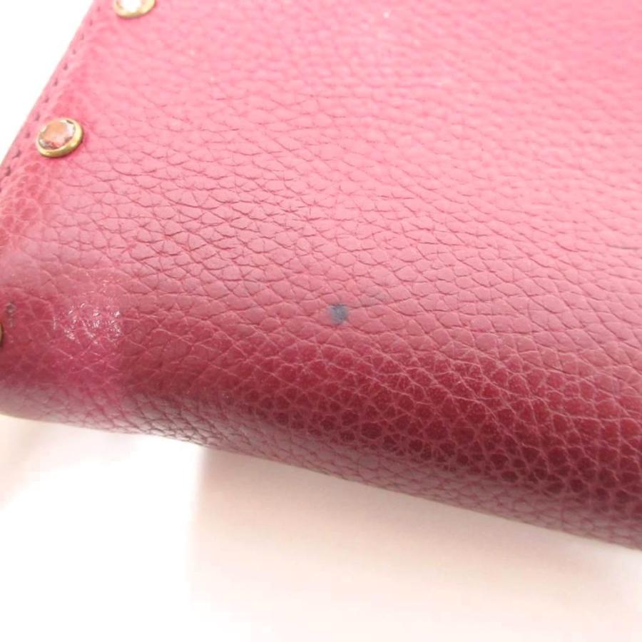 COACH（コーチ） 長財布 ウォレット ボルドー スタッズ装飾 ラウンド 