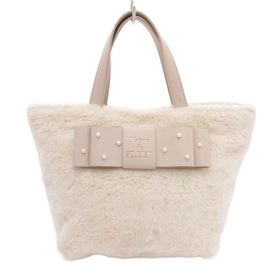 メゾンドフルール Maison de FLEUR ハンドバッグ ベージュ フェイク 