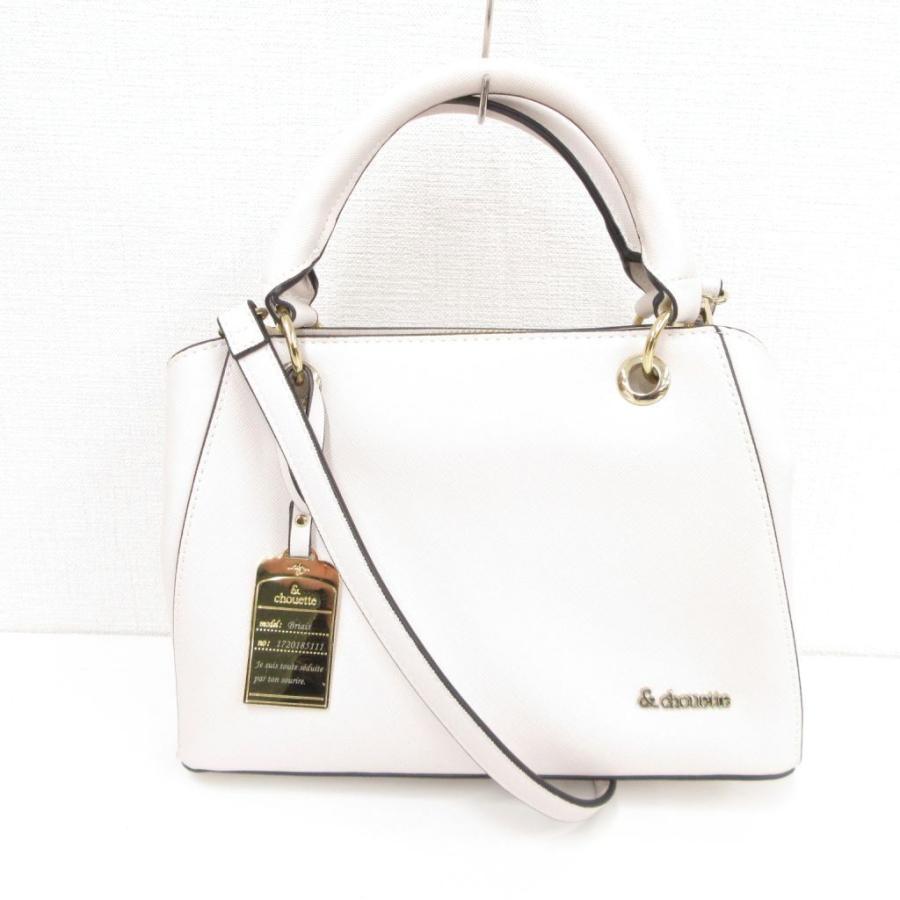 アンドシュエット &chouette ハンドバッグ ショルダー ベージュ ロゴ 
