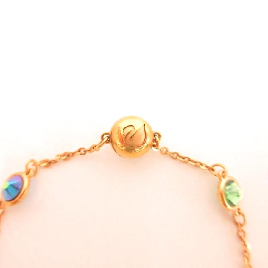 スワロフスキー SWAROVSKI ブレスレット ゴールドカラー 青 ブルー 緑 